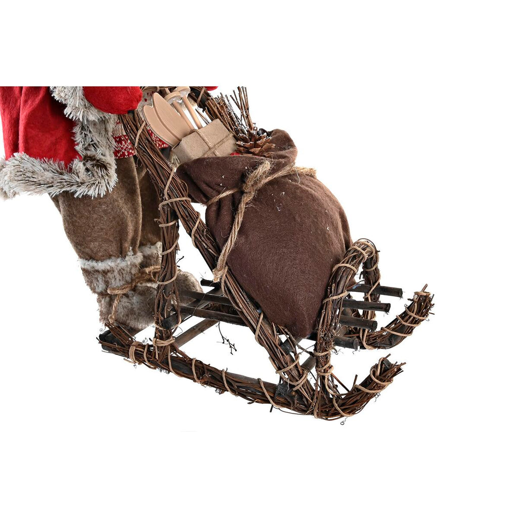 DKD Home Decor Decorative Figure, Red Gray Wood, Santa Claus, 42 x 22 x 48 cm