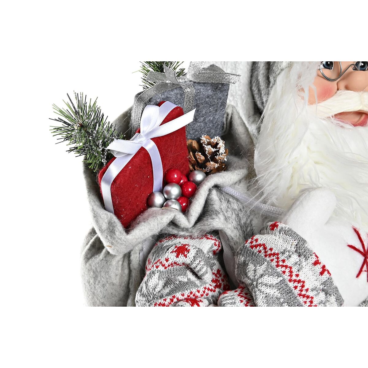 DKD Home Decor Santa Claus Decoration White Red Gray PVC 45 x 34 x 83 cm
