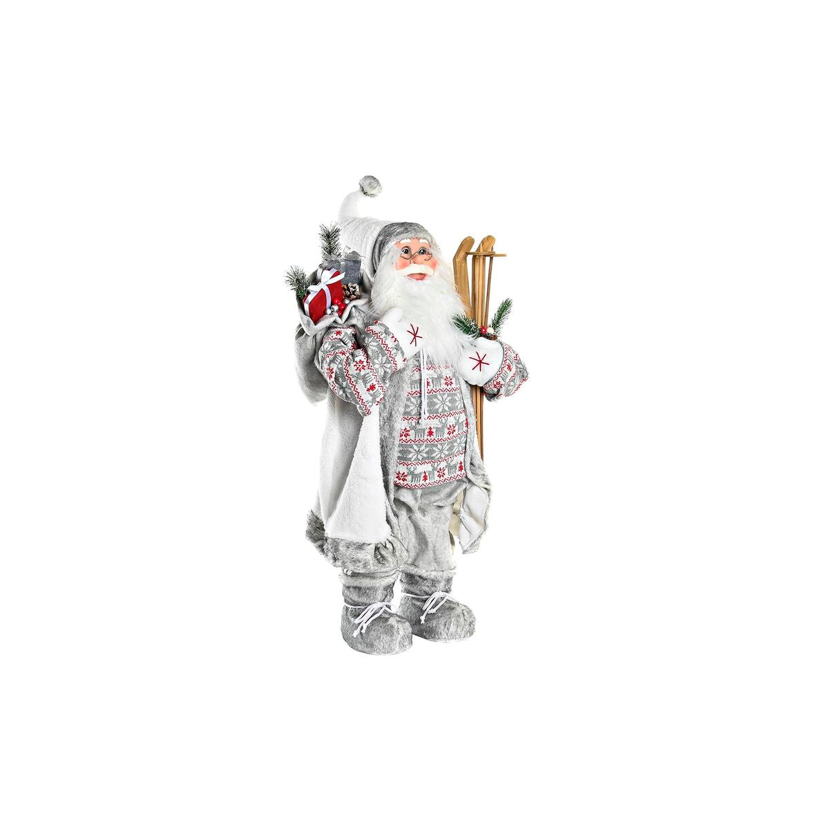 DKD Home Decor Santa Claus Decoration White Red Gray PVC 45 x 34 x 83 cm
