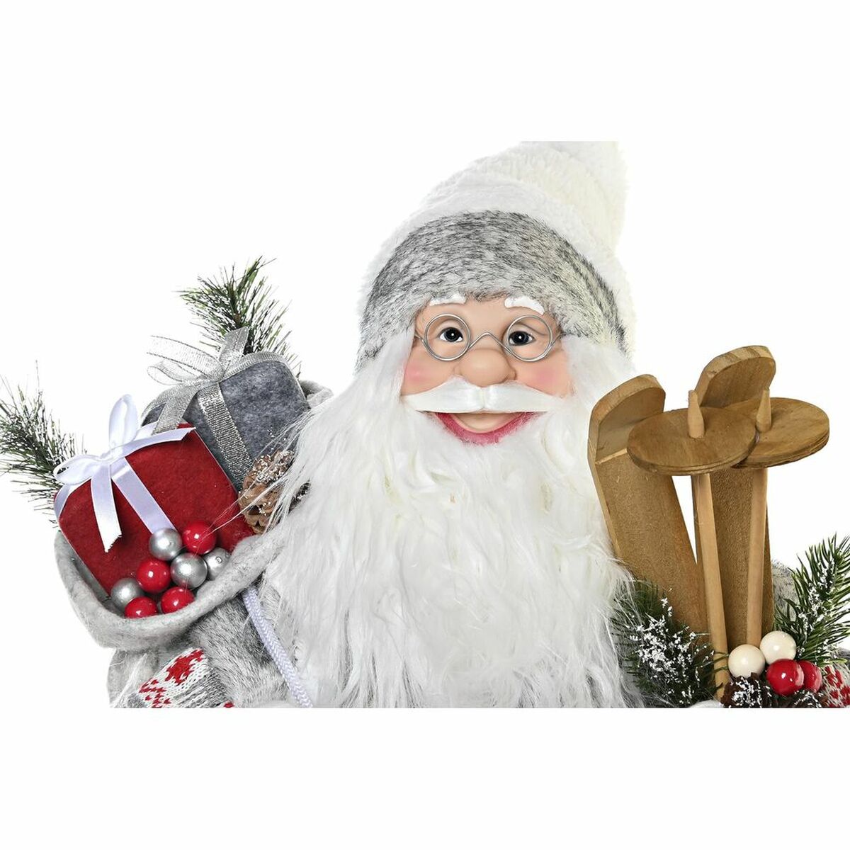 DKD Home Decor Christmas Ornament, White, Red, Gray, Santa Claus, 32 x 20 x 64 cm