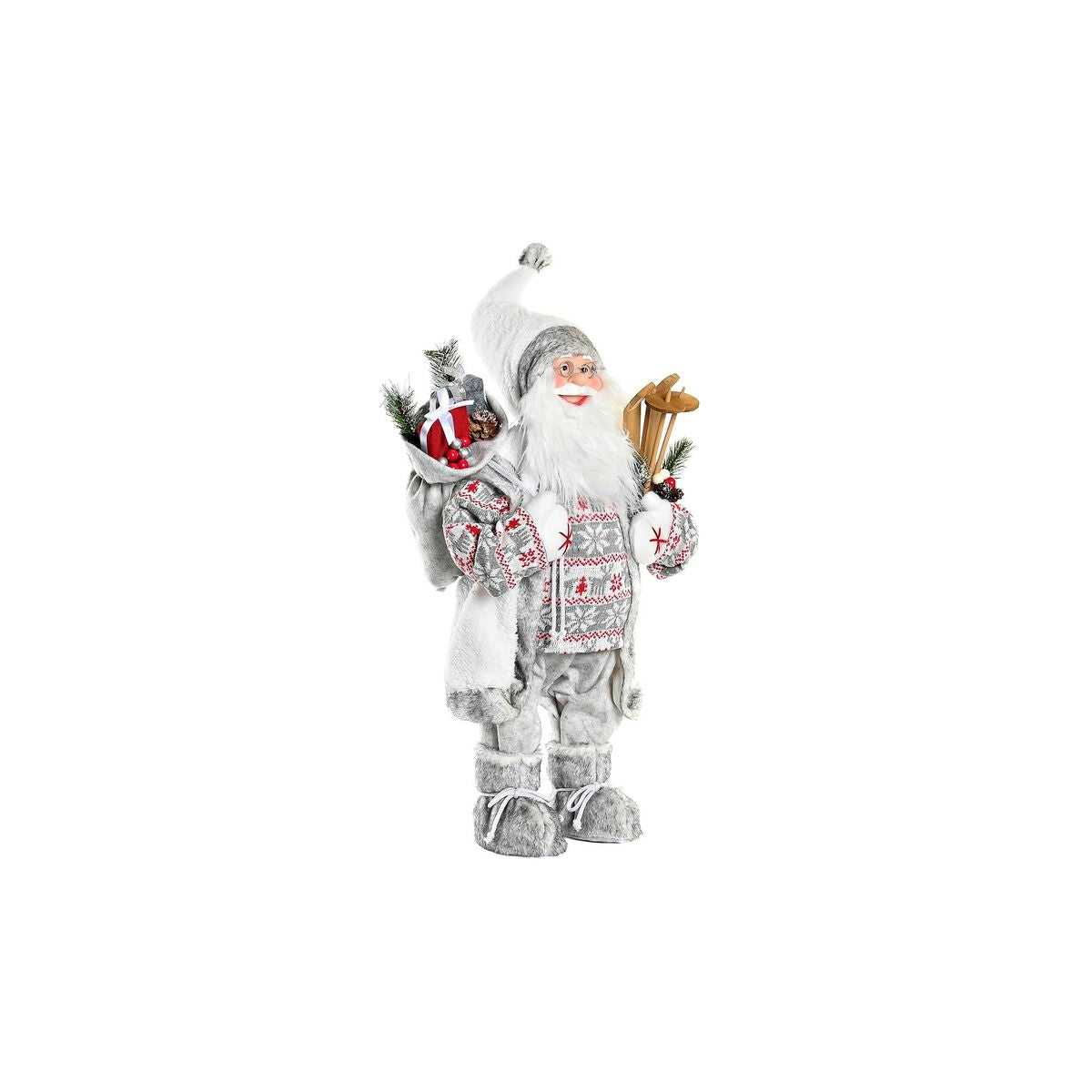 DKD Home Decor Christmas Ornament, White, Red, Gray, Santa Claus, 32 x 20 x 64 cm
