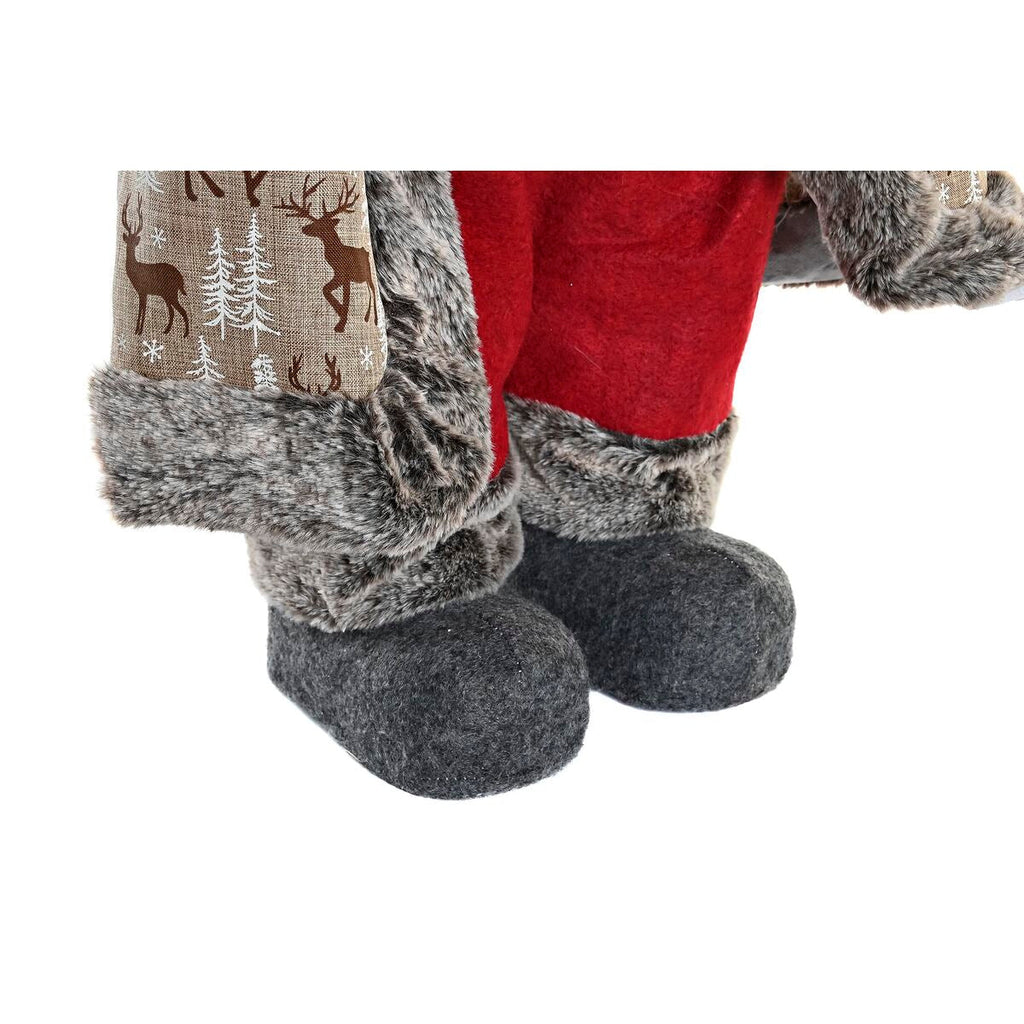 DKD Home Decor Red Gray PVC Wood Reindeer 45 x 34 x 83 cm