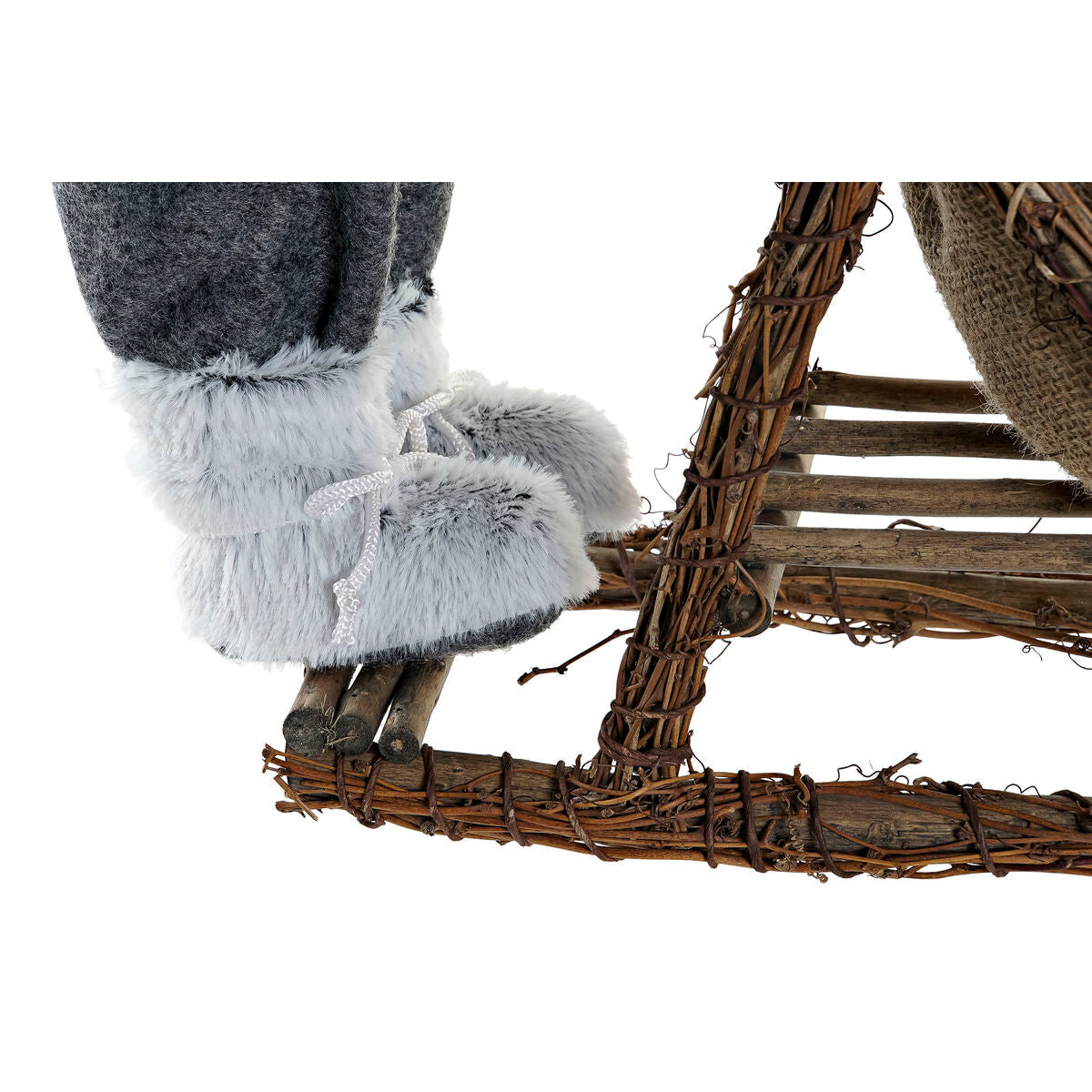 DKD Home Decor Christmas Ornament, Red Gray Wood, Santa Claus, 42 x 22 x 48 cm