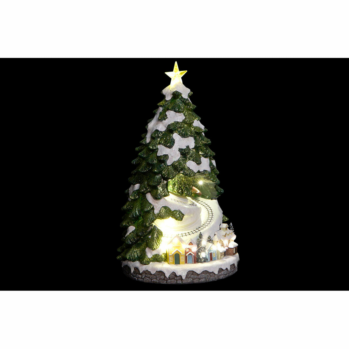 DKD Home Decor Christmas Tree, Lightweight, Musical, Multicolor, Resin, 23 x 23 x 42 cm (3 Units)