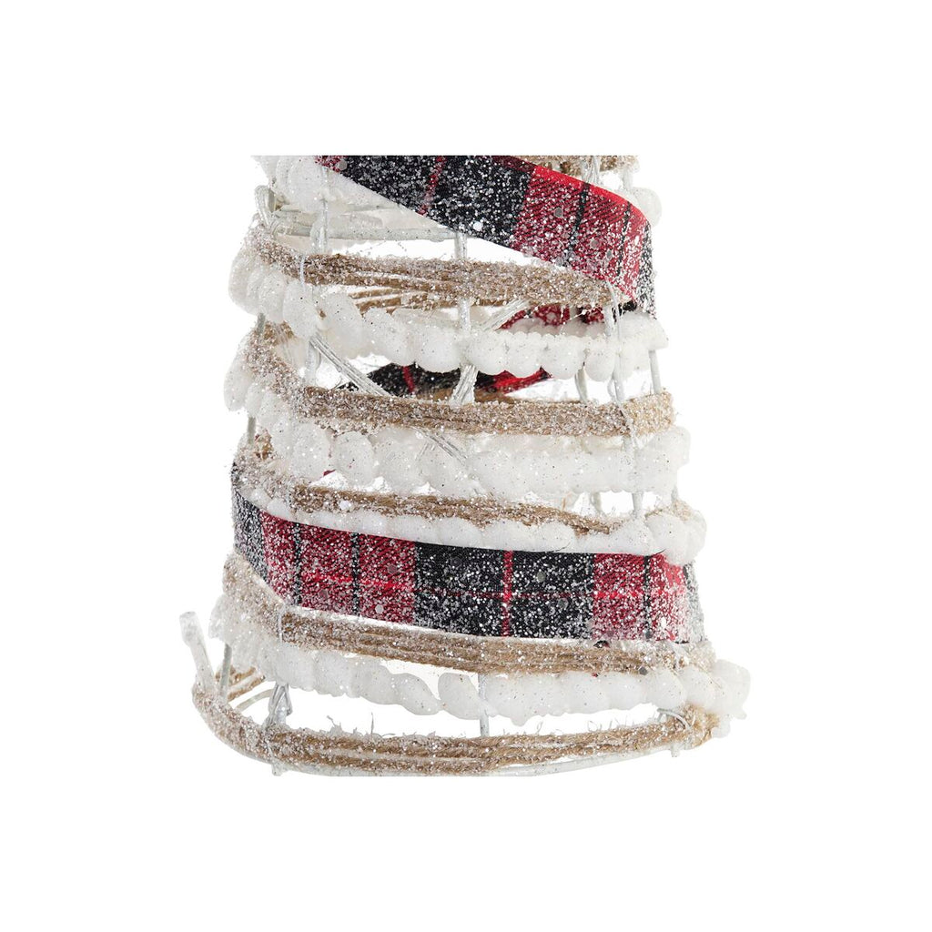 DKD Home Decor LED Christmas Cones, White, Black, Red, Natural, Silver, 20 x 20 x 80 cm (3 Pieces)