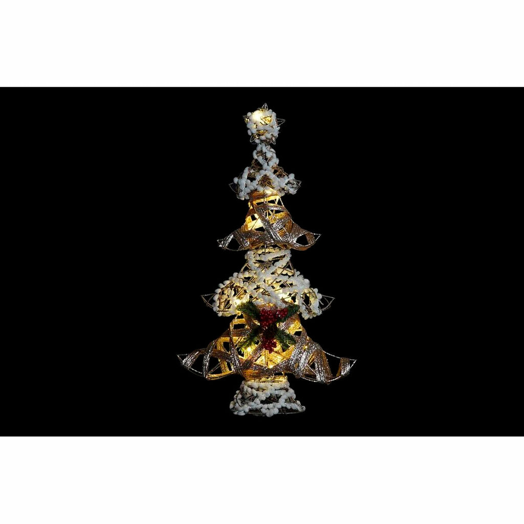 DKD Home Decor Gold White Rattan Christmas Tree (32 x 10 x 56 cm) (2 Units)