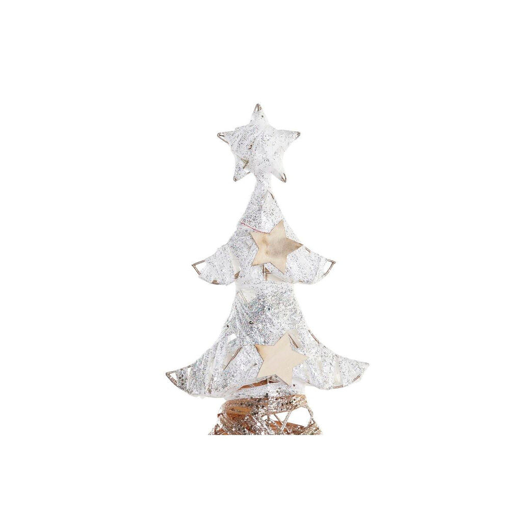 DKD Home Decor Gold White Rattan Christmas Tree (32 x 10 x 56 cm) (2 Units)