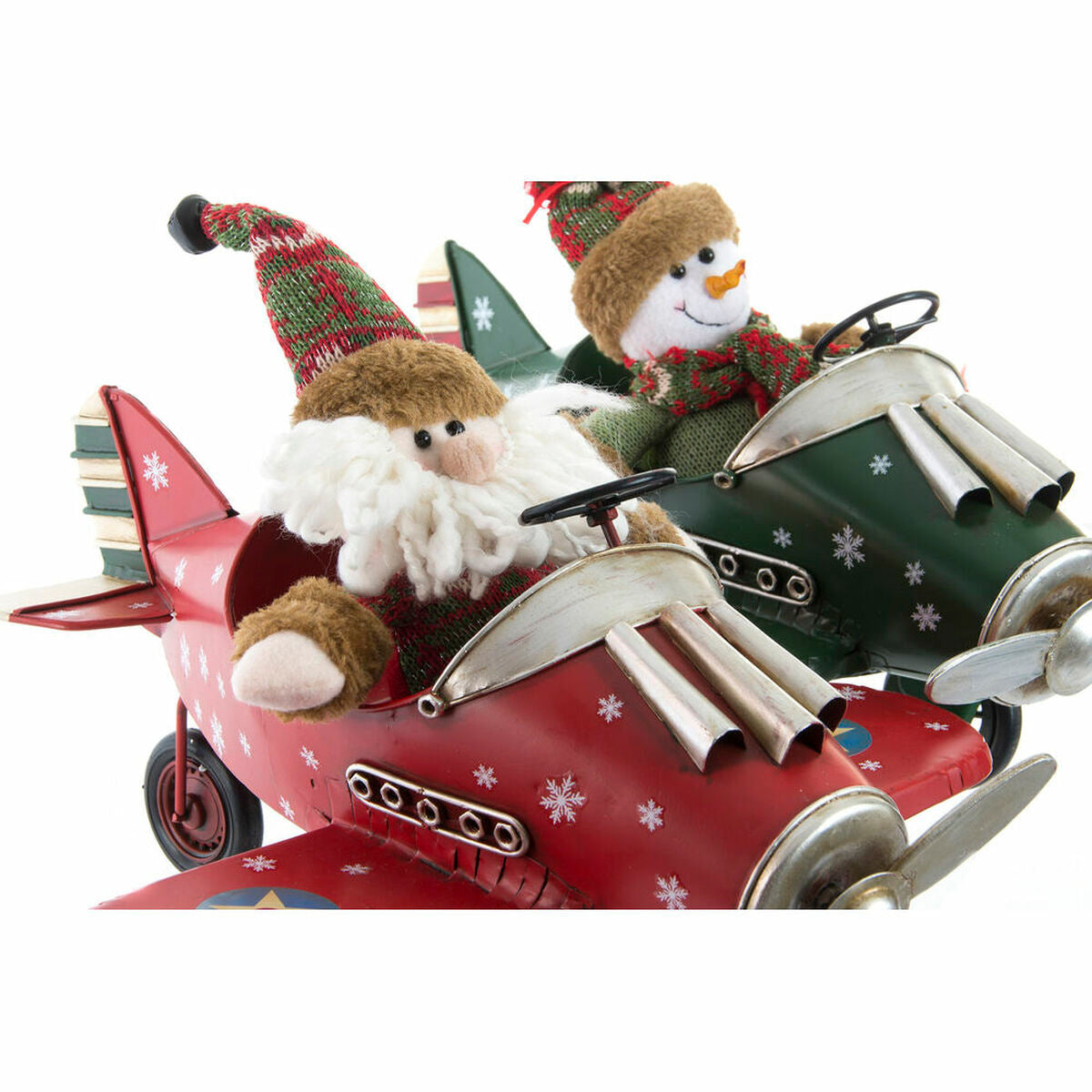 Christmas Ornament DKD Home Decor Metal Airplane (36.5 x 23 x 25 cm) (2 Units)