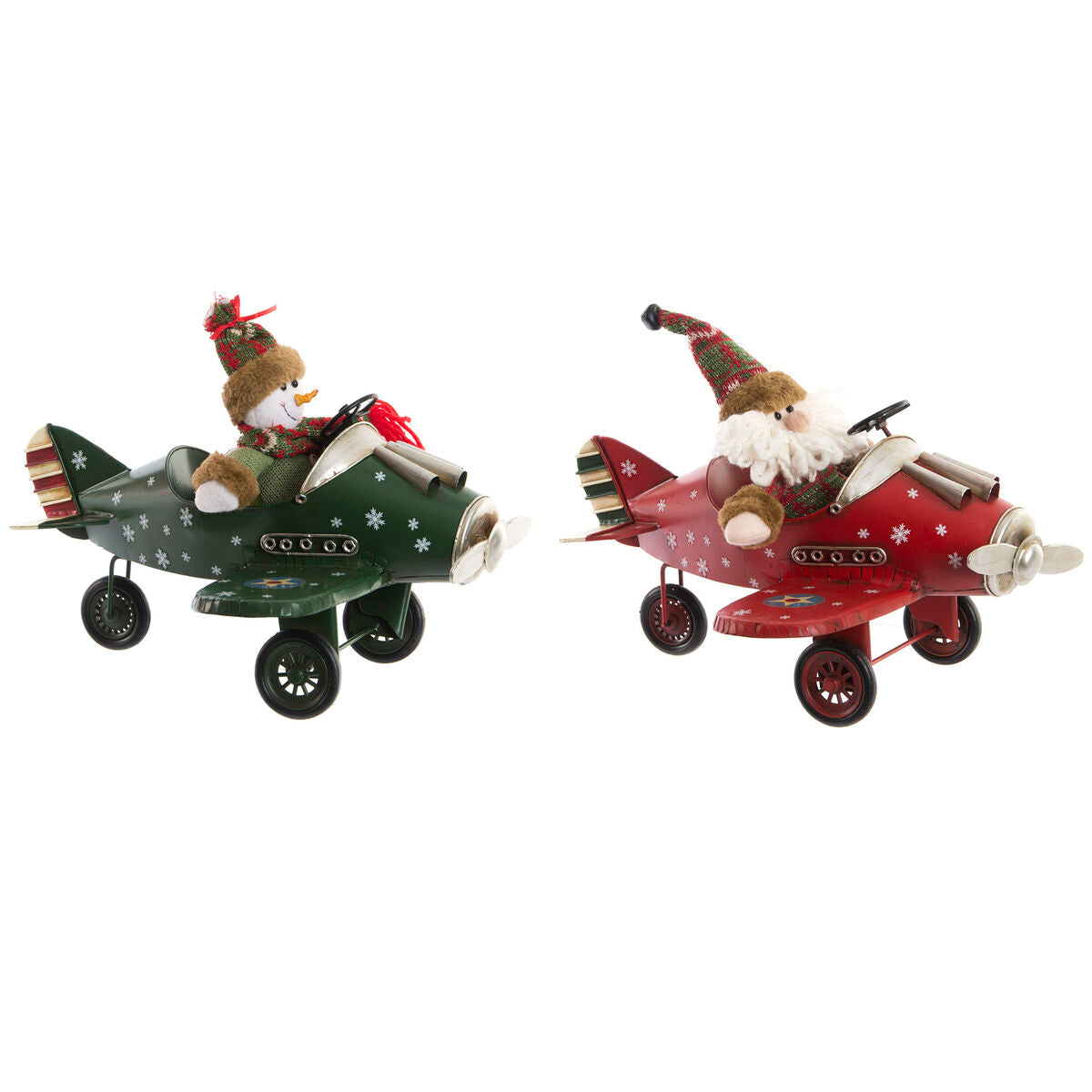 Christmas Ornament DKD Home Decor Metal Airplane (36.5 x 23 x 25 cm) (2 Units)