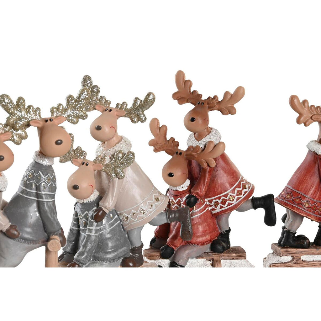 Christmas Ornament DKD Home Decor Resin Reindeer (13 x 6 x 18 cm) (4 Units)