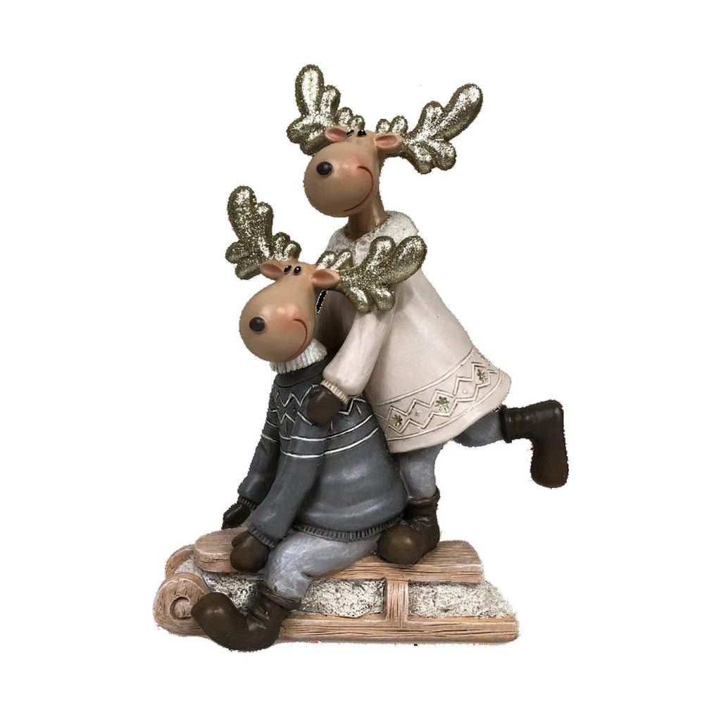 Christmas Ornament DKD Home Decor Resin Reindeer (13 x 6 x 18 cm) (4 Units)