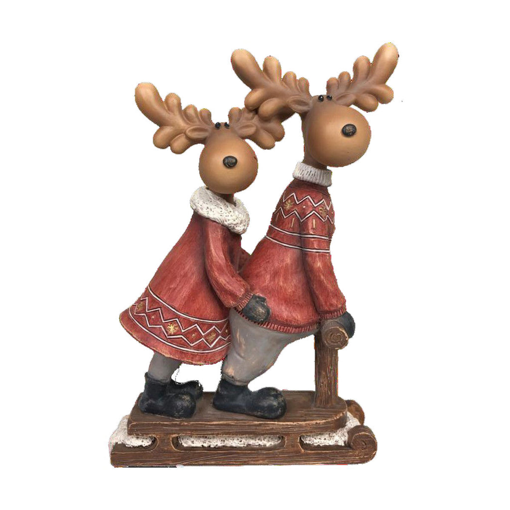 Christmas Ornament DKD Home Decor Resin Reindeer (13 x 6 x 18 cm) (4 Units)