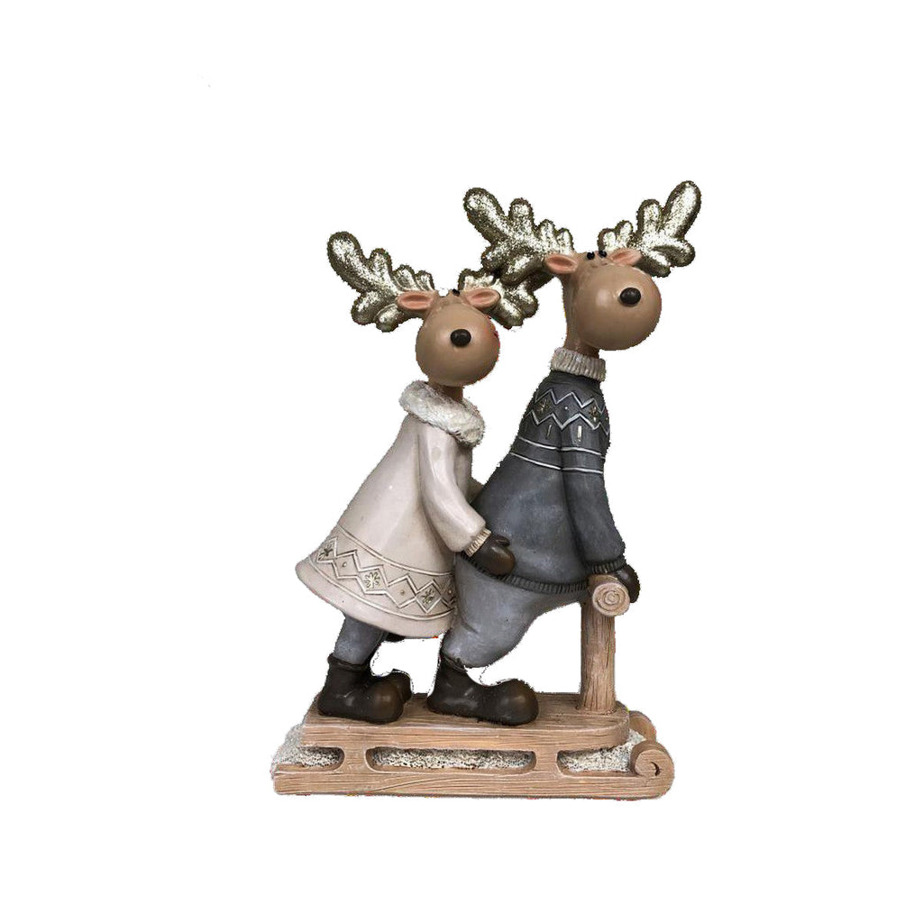 Christmas Ornament DKD Home Decor Resin Reindeer (13 x 6 x 18 cm) (4 Units)