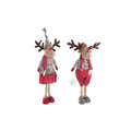 Decorative Figure DKD Home Decor Christmas Reindeer Polyester (20 x 10 x 58 cm) (2 Units)