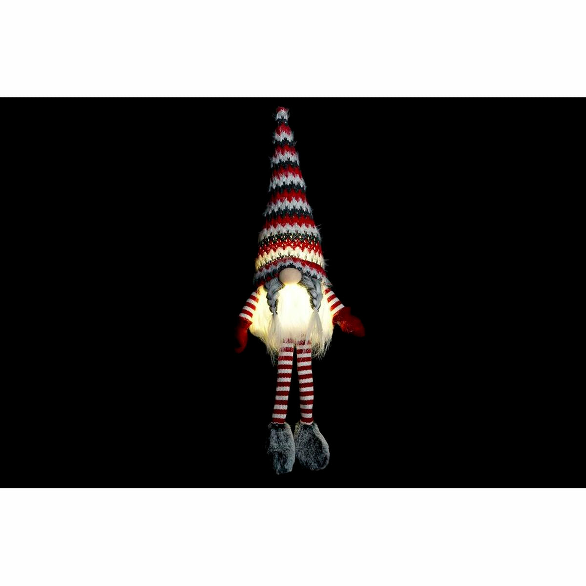 Decorative Figure DKD Home Decor Christmas Gnome Lightweight LED Polyester (22 x 12 x 64 cm) (2 Units)