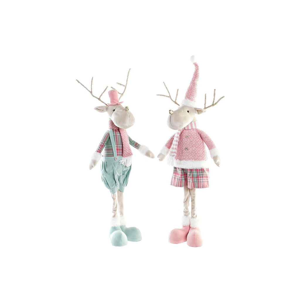 Christmas Ornament DKD Home Decor Reindeer Polyester (20 x 17 x 60 cm) (2 Units)