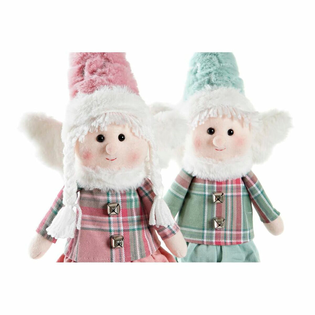 Decorative Figure DKD Home Decor Christmas Fairy Polyester Angel (15 x 10 x 53 cm) (2 Units)