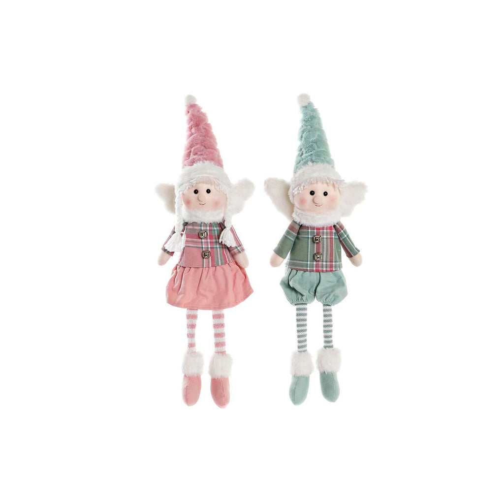 Decorative Figure DKD Home Decor Christmas Fairy Polyester Angel (15 x 10 x 53 cm) (2 Units)