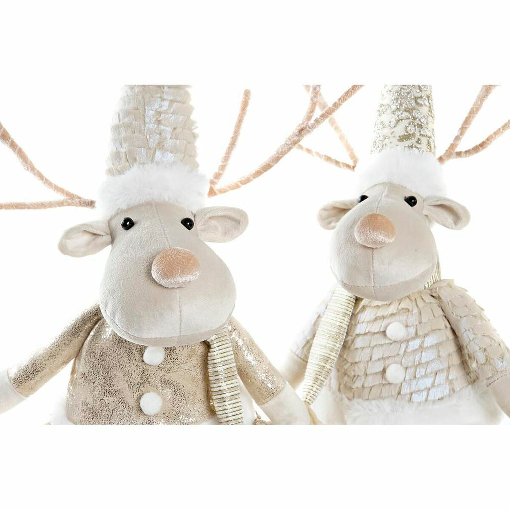 Christmas Ornament DKD Home Decor Polyester Reindeer (19 x 18 x 38 cm) (2 Units)