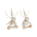 Christmas Ornament DKD Home Decor Polyester Reindeer (19 x 18 x 38 cm) (2 Units)