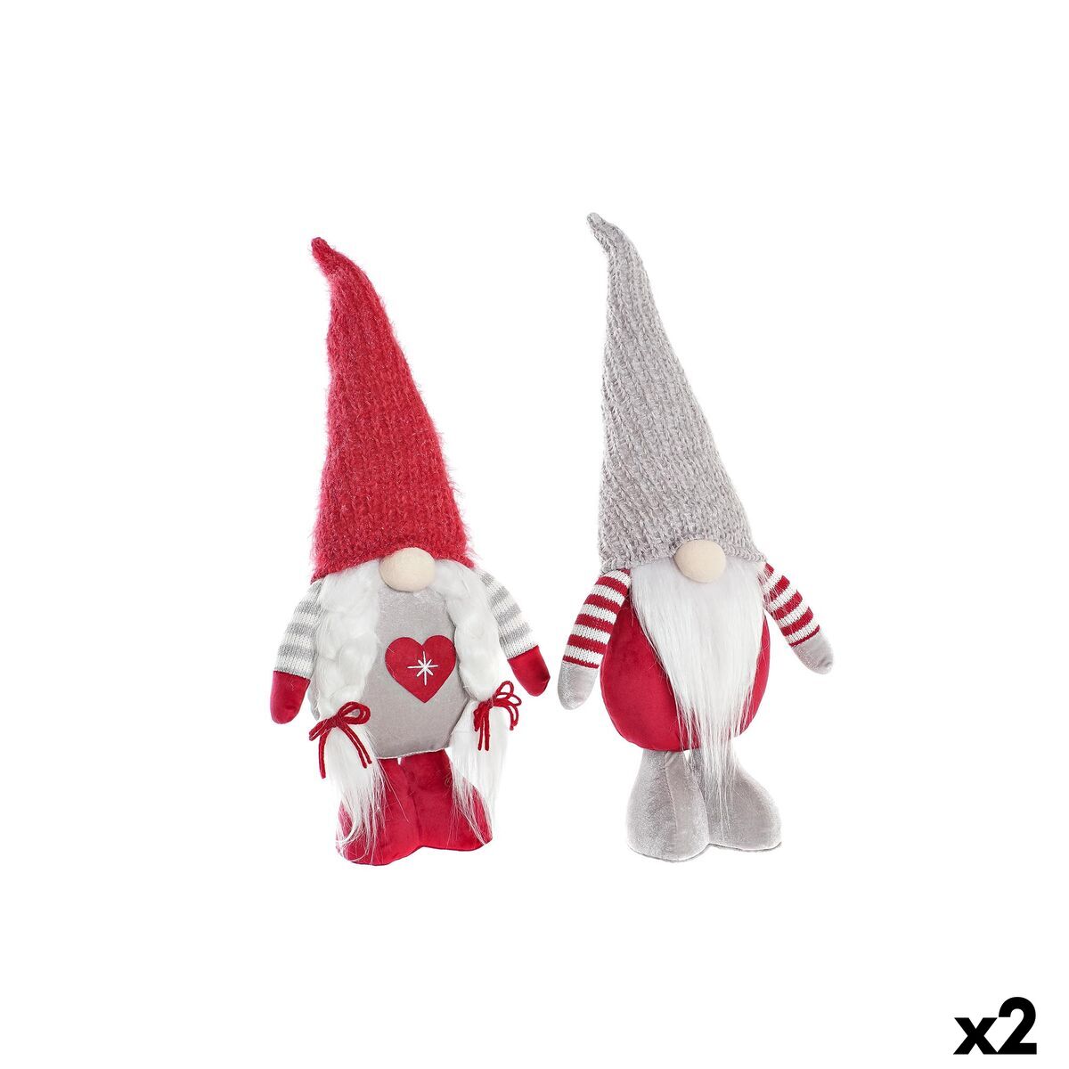 Decorative Figure DKD Home Decor Christmas Gnome Polyester (20 x 9 x 50 cm) (2 Units)