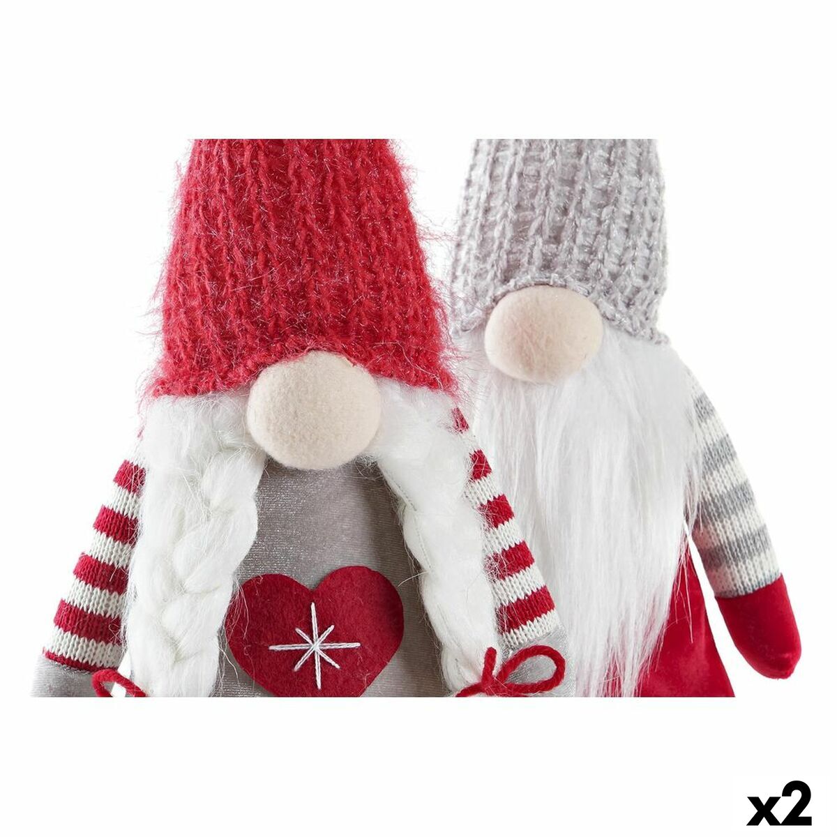 Decorative Figure DKD Home Decor Christmas Gnome Polyester (15 x 12 x 55 cm) (2 Units)
