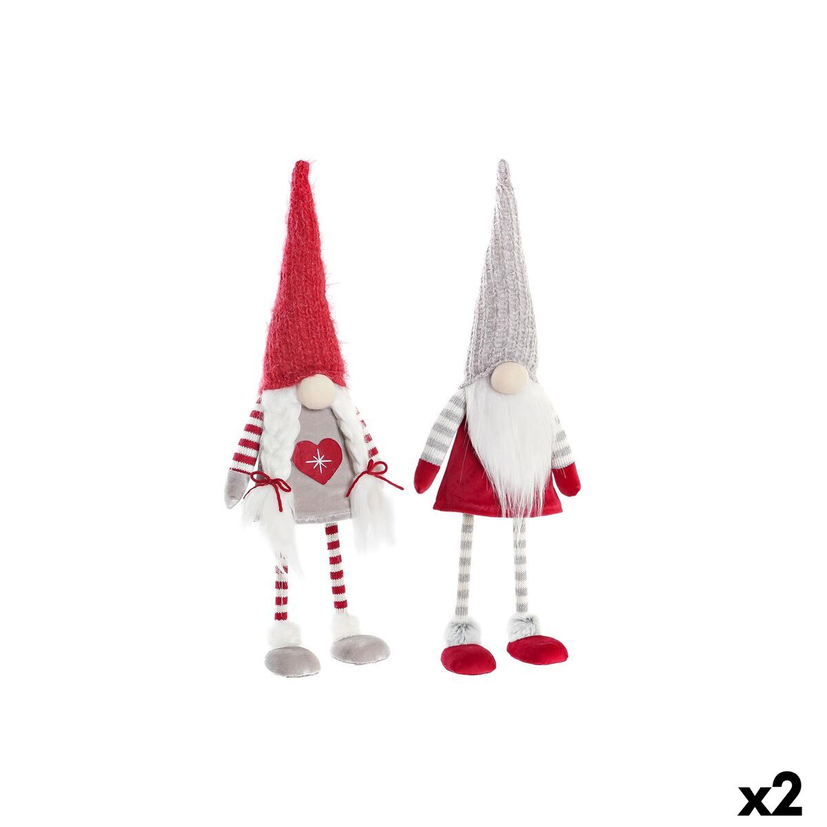 Decorative Figure DKD Home Decor Christmas Gnome Polyester (15 x 12 x 55 cm) (2 Units)