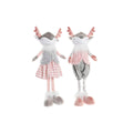 Decorative Figure DKD Home Decor Christmas Animal Polyester Deer (15 x 11 x 49 cm) (2 Units)