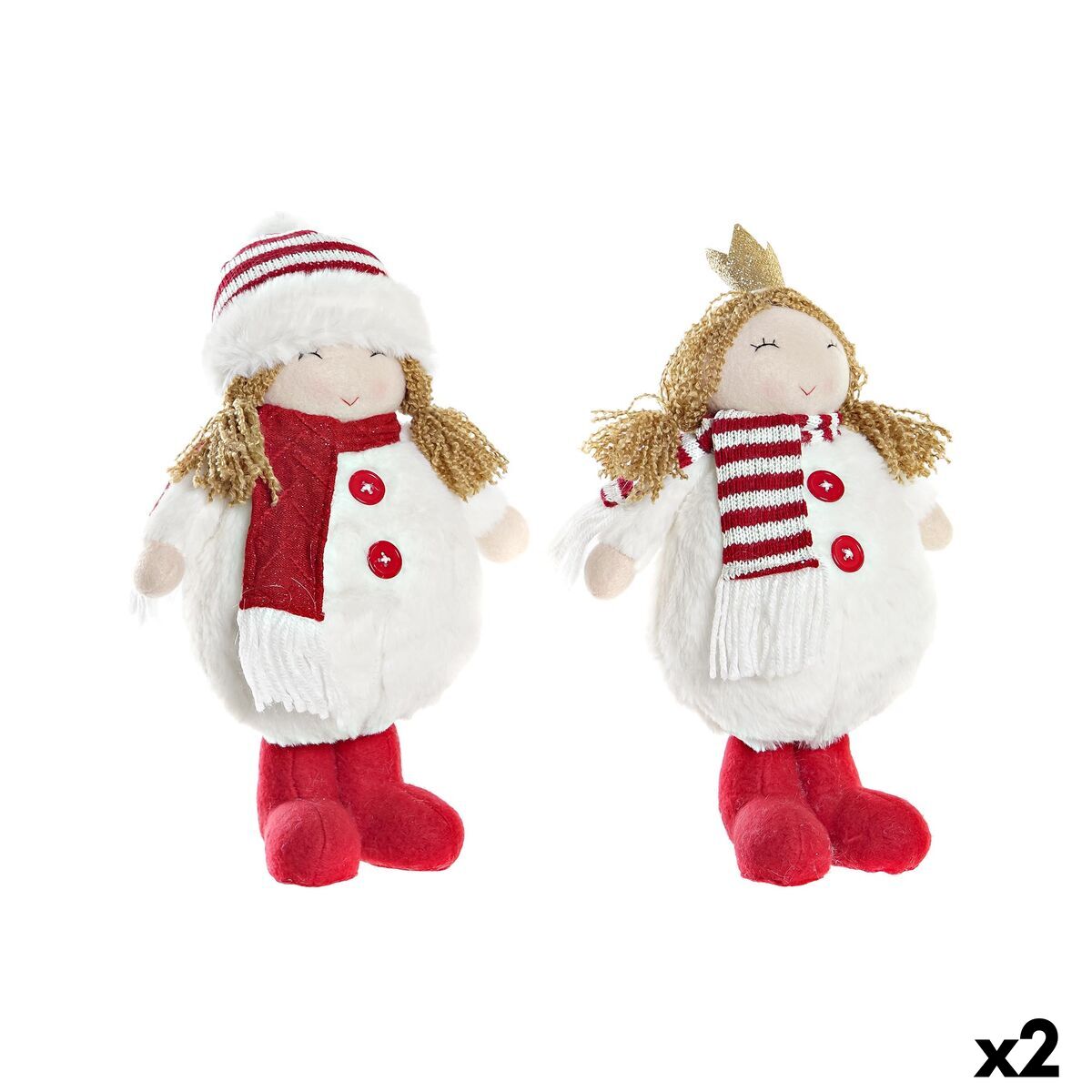 DKD Home Decor Christmas Decorative Figure, Polyester Doll for Girls (17 x 11 x 28 cm) (2 Units)