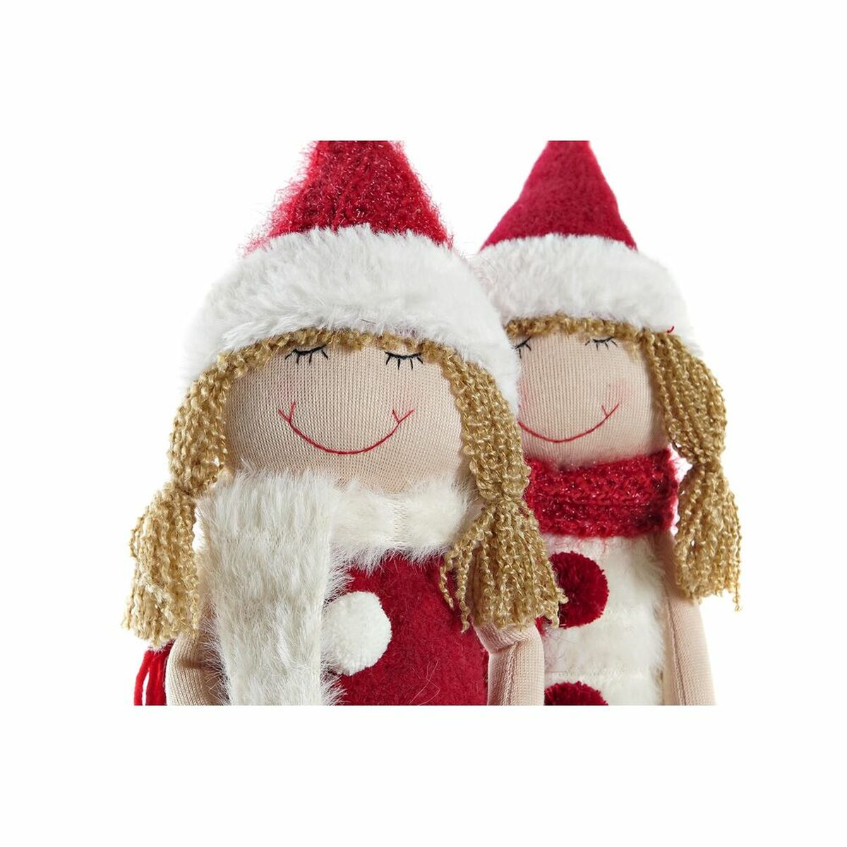 DKD Home Decor Christmas Decorative Figure, Polyester Doll for Girls (11 x 7 x 43 cm) (2 Units)