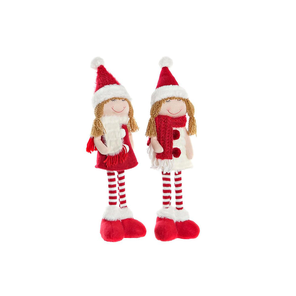 DKD Home Decor Christmas Decorative Figure, Polyester Doll for Girls (11 x 7 x 43 cm) (2 Units)
