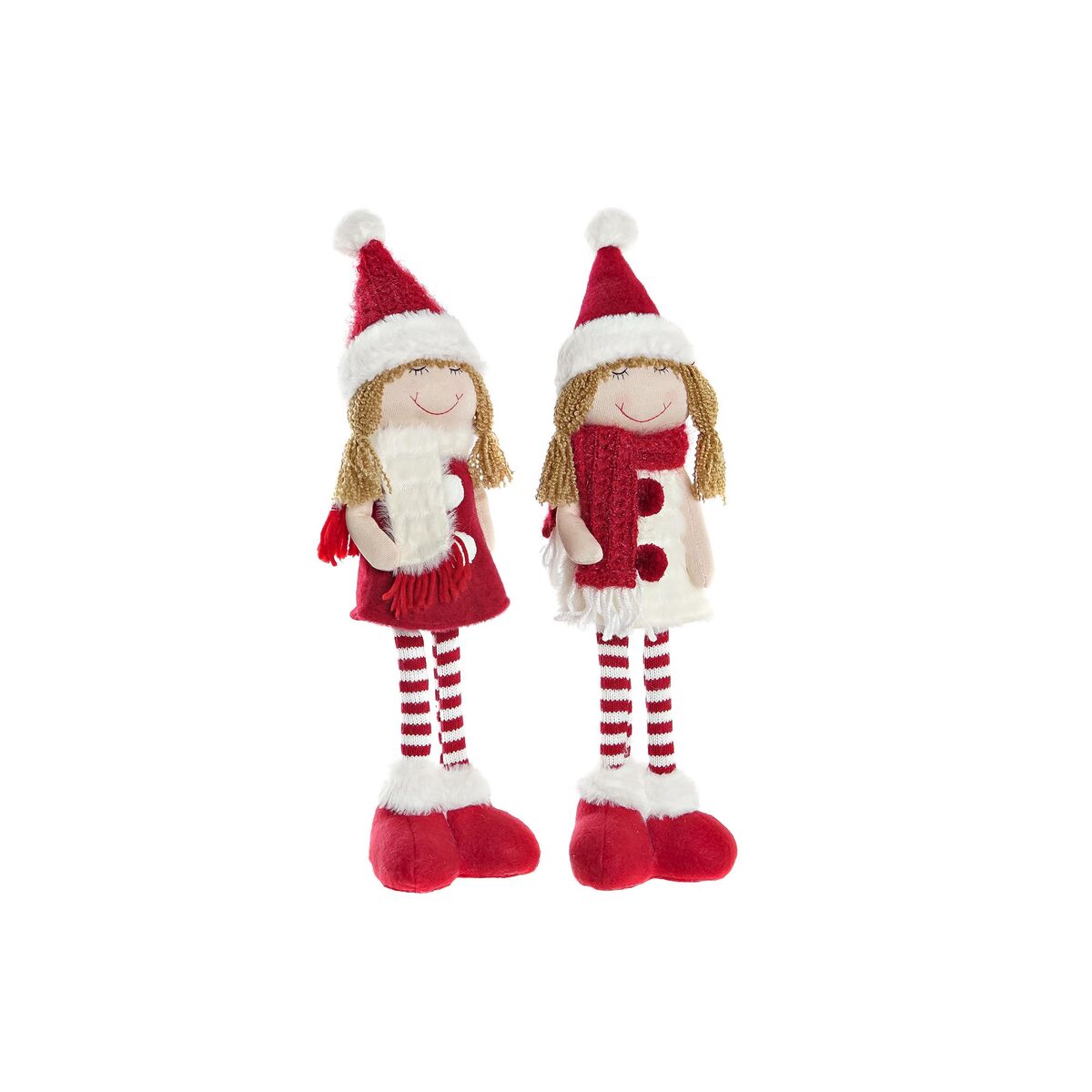 DKD Home Decor Christmas Decorative Figure, Polyester Doll for Girls (11 x 7 x 43 cm) (2 Units)