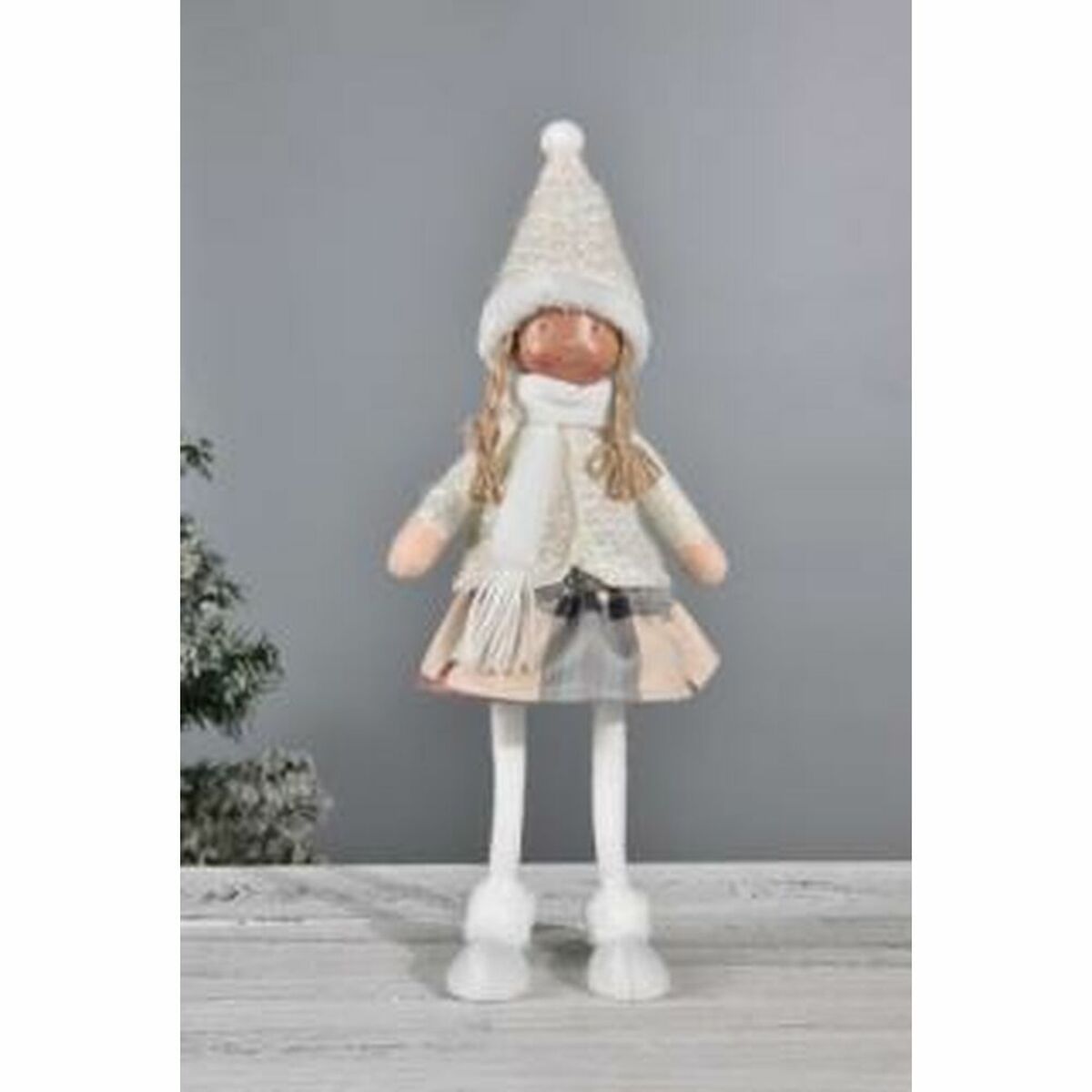 DKD Home Decor Christmas Decorative Figure, Polyester Doll, Girls (15 x 9 x 43 cm) (2 Units)