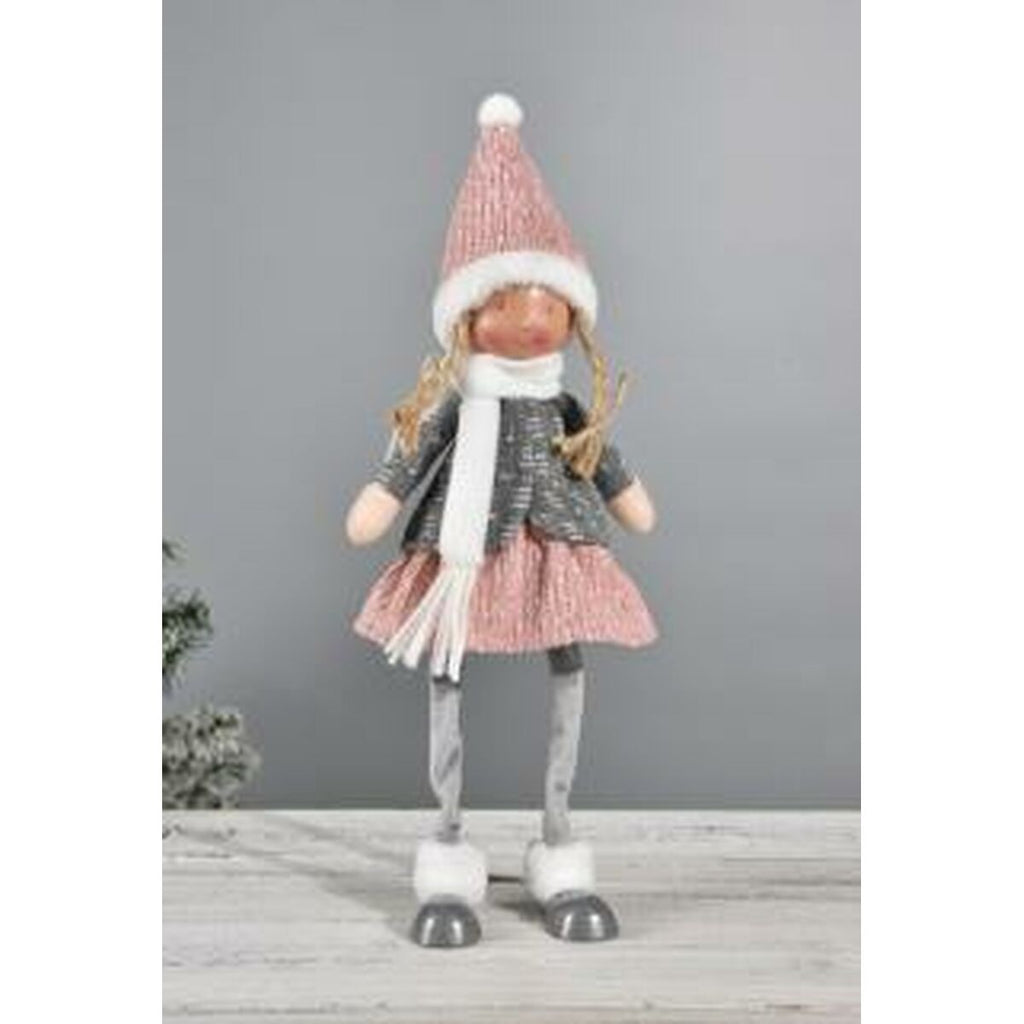 DKD Home Decor Christmas Decorative Figure, Polyester Doll, Girls (15 x 9 x 43 cm) (2 Units)