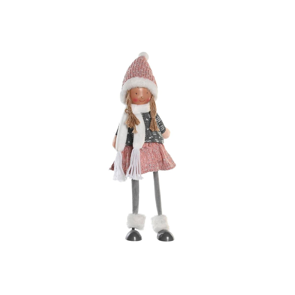 DKD Home Decor Christmas Decorative Figure, Polyester Doll, Girls (15 x 9 x 43 cm) (2 Units)