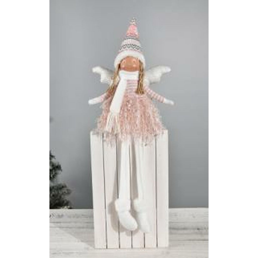 Decorative Figure DKD Home Decor Christmas Fairy Polyester Angel (22 x 15 x 48 cm) (2 Units)