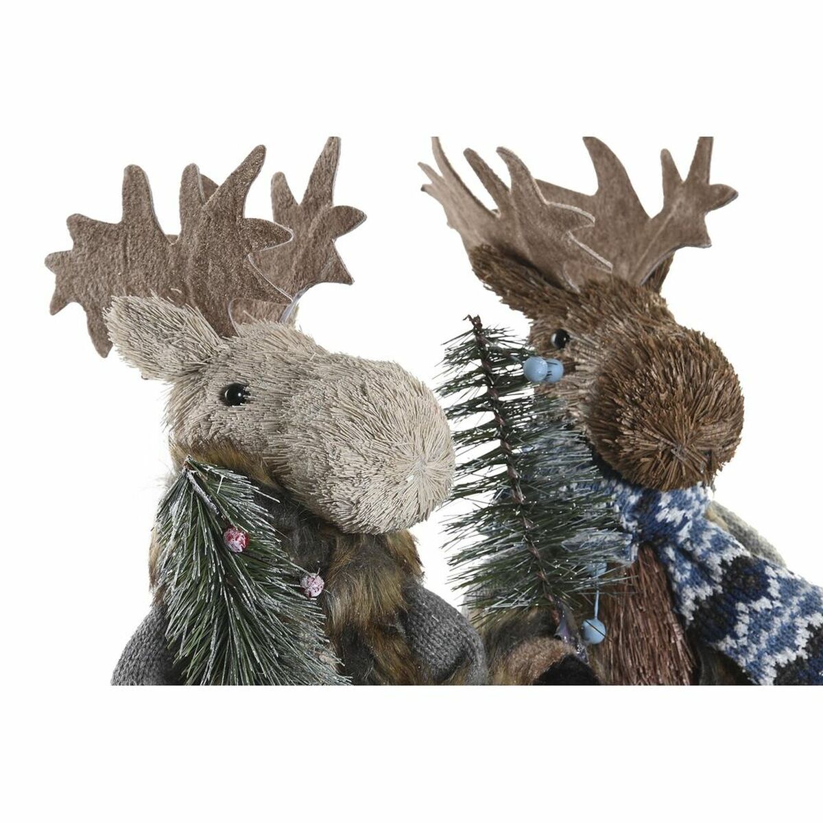 Decorative Figure DKD Home Decor Christmas Natural Reindeer polystyrene (15 x 16 x 35 cm) (2 Units)