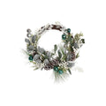 DKD Home Decor Christmas Wreath, Blue, White, Brown, PVC, 60 x 60 x 12 cm