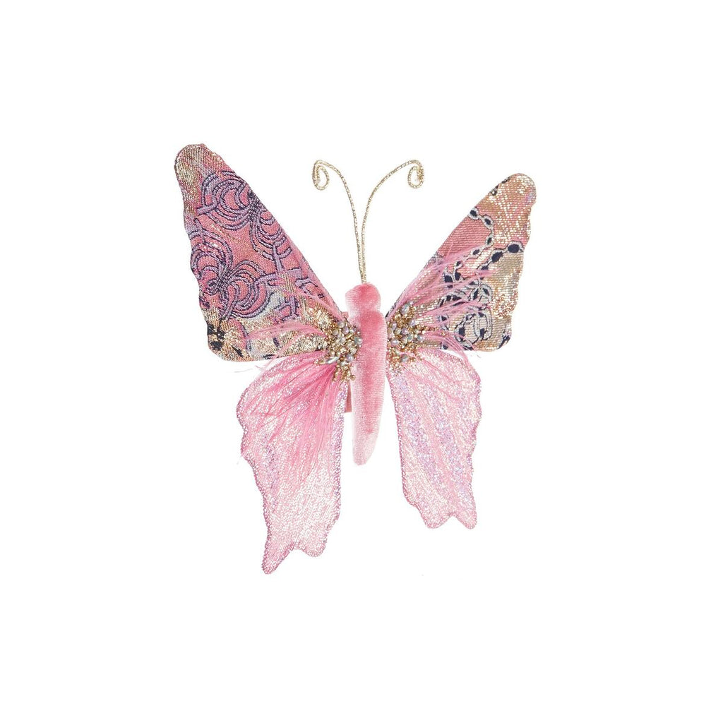 Christmas Ornament DKD Home Decor Polyester Butterfly (22 x 3 x 18 cm) (2 Units)