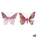 Christmas Ornament DKD Home Decor Polyester Butterfly (22 x 3 x 18 cm) (2 Units)