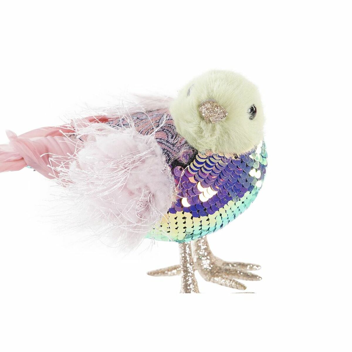 Christmas Ornament DKD Home Decor Polyester Vogel (18 x 8 x 13 cm) (3) (3 Units)