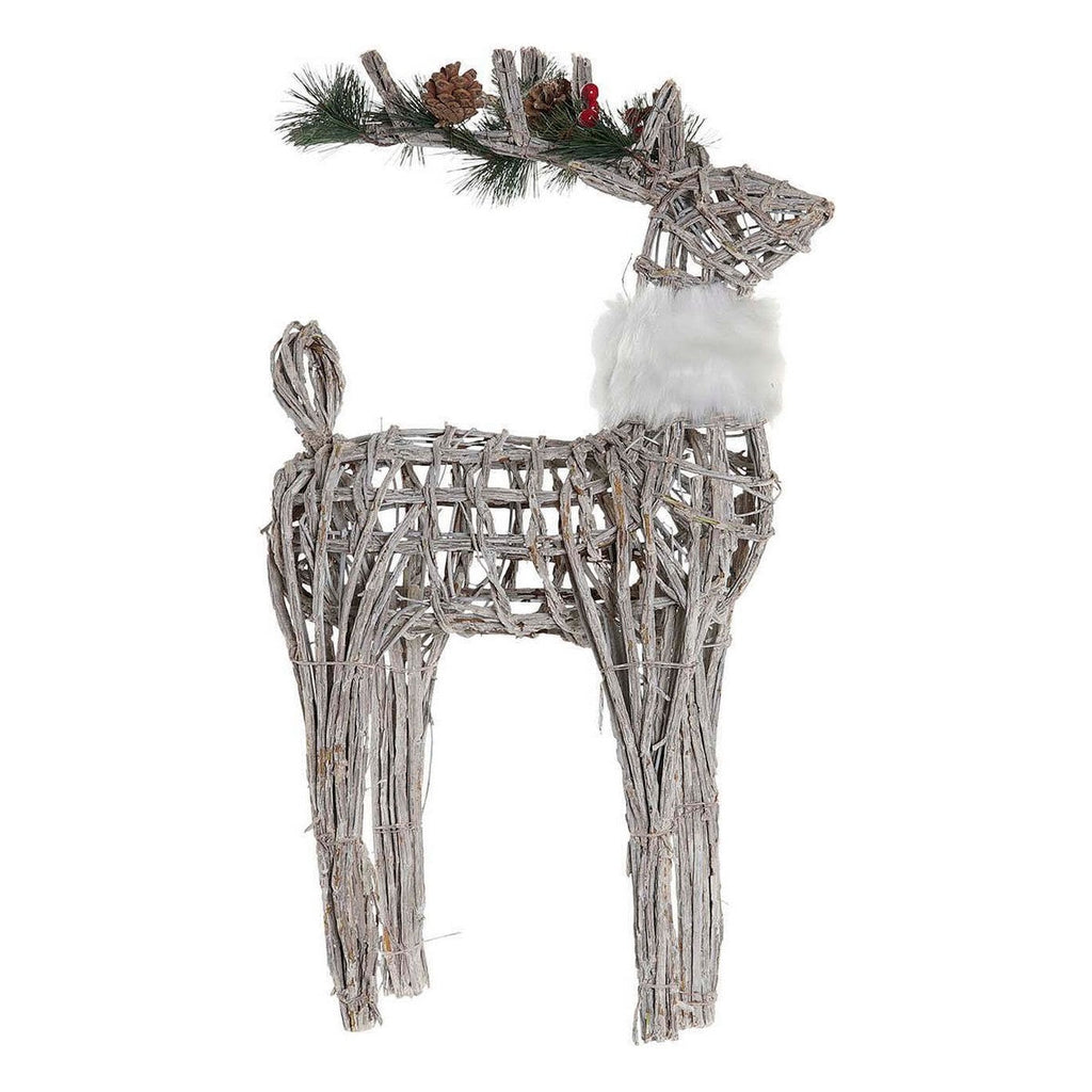DKD Home Decor Christmas Ornament, White Reindeer, 33 x 14 x 60 cm