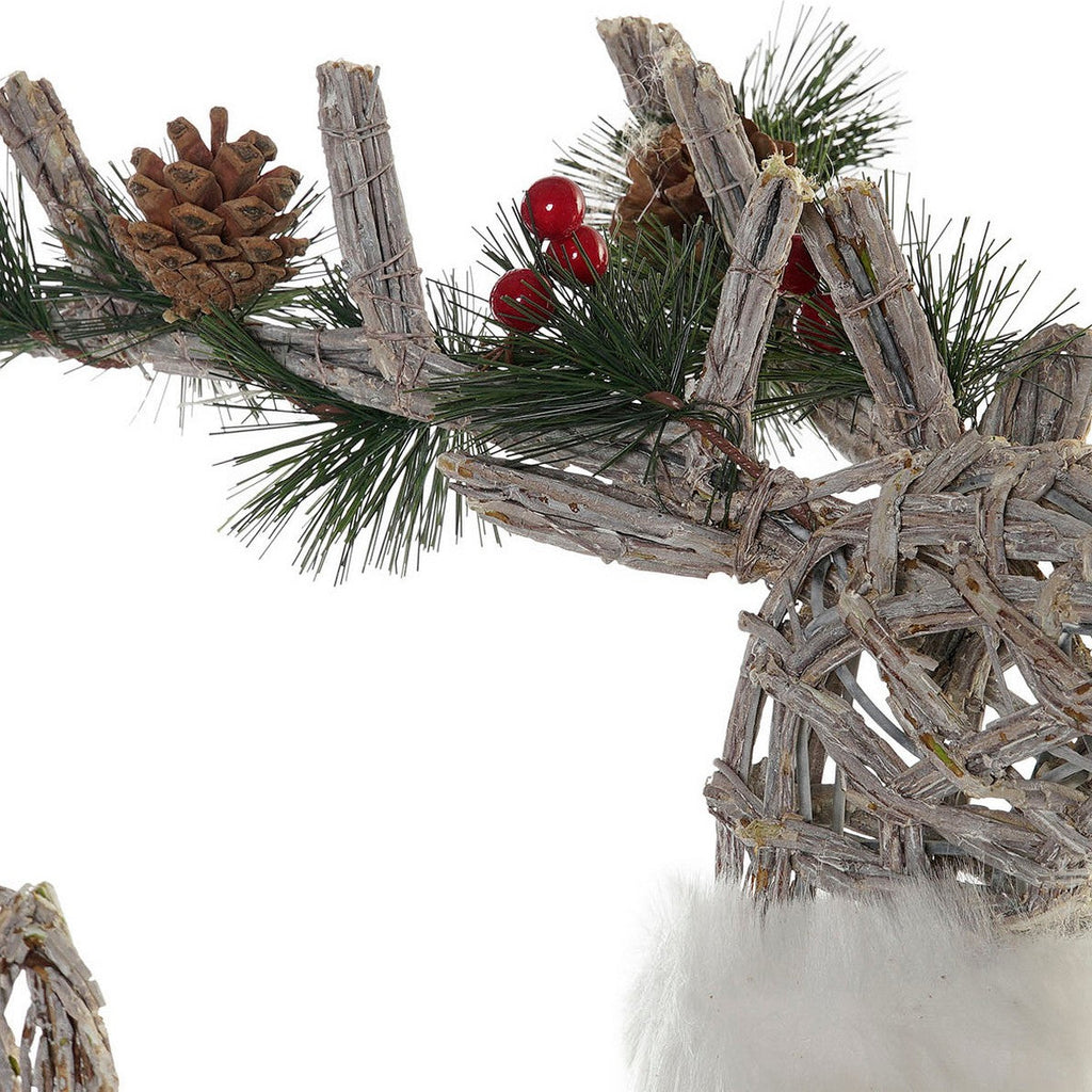 DKD Home Decor Christmas Ornament, White Reindeer, 33 x 14 x 60 cm