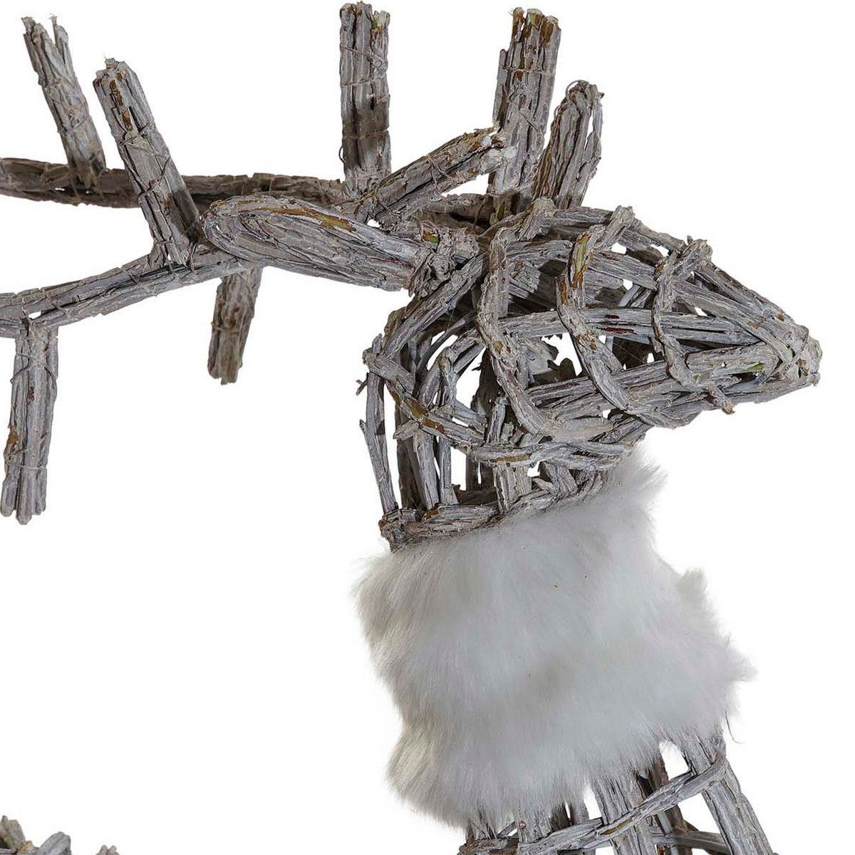 Adorno Natalício DKD Home Decor Leve LED Branco vime 60 x 30 x 37 cm (3 Peças)