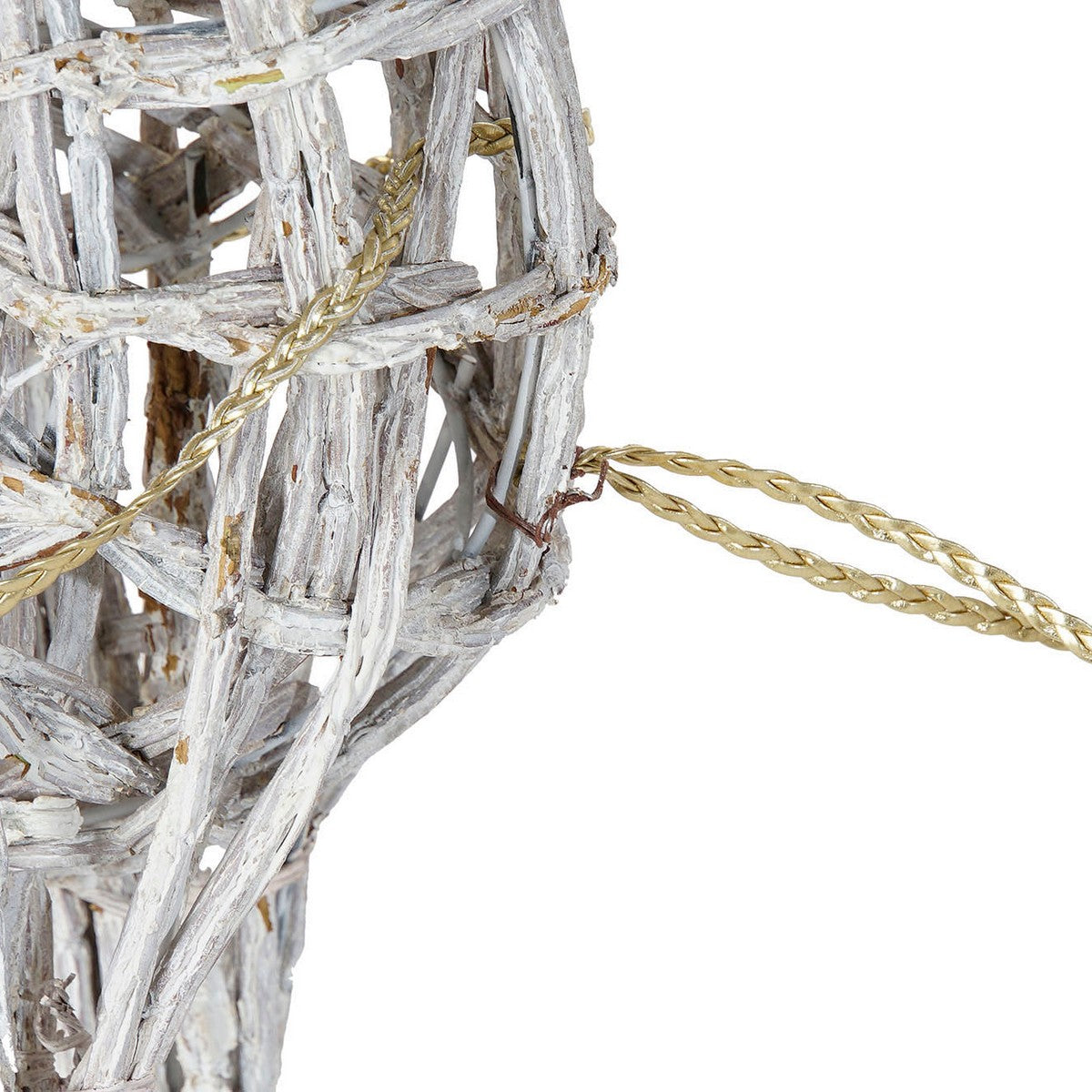 Adorno Natalício DKD Home Decor Leve LED Branco vime 60 x 30 x 37 cm (3 Peças)