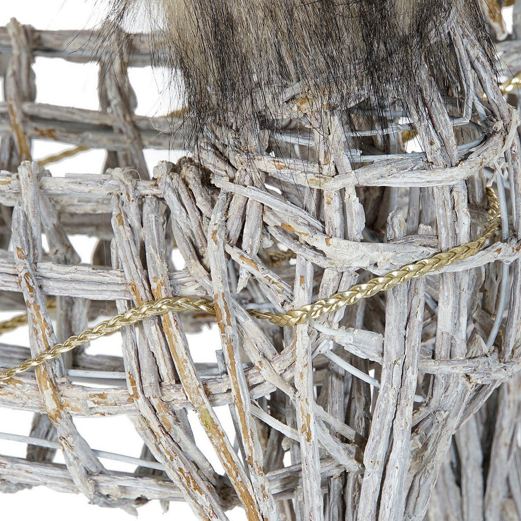 Christmas Ornament DKD Home Decor Reindeer White Brown Wicker 58 x 30 x 30 cm (3 Pieces)