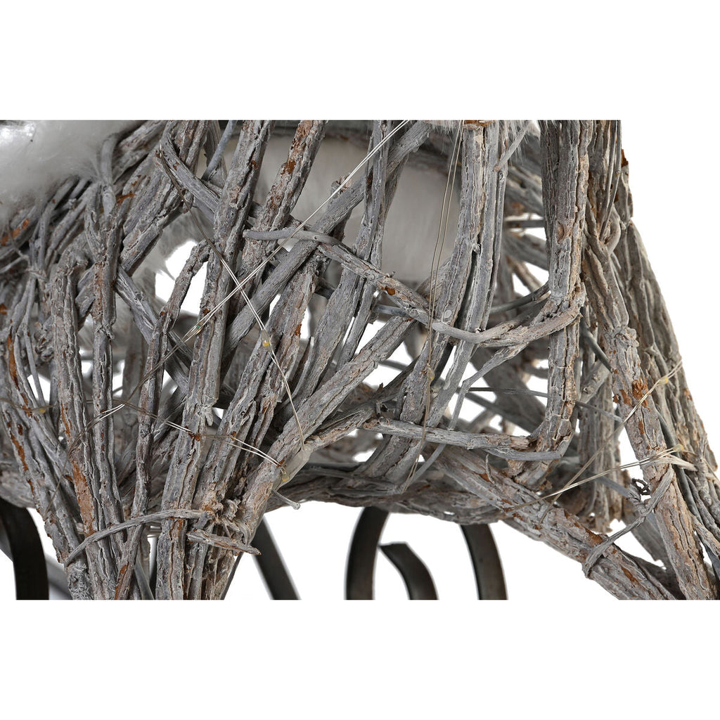 Christmas Ornament DKD Home Decor Reindeer and Sleigh White Wicker Reindeer 75 x 20 x 53 cm