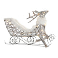 Christmas Ornament DKD Home Decor Reindeer and Sleigh White Wicker Reindeer 75 x 20 x 53 cm