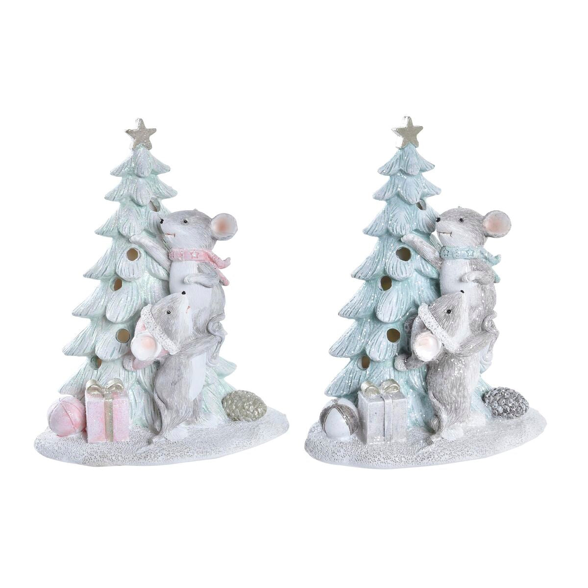 Christmas Ornament DKD Home Decor Resin Mouse (13 x 8.5 x 16 cm) (2 Units)