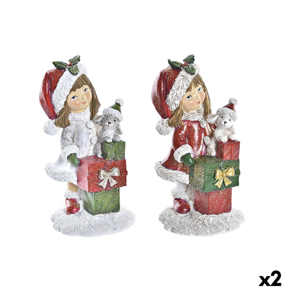 Christmas Ornament DKD Home Decor Resin Girls (6.5 x 6.5 x 12 cm) (2 Units)